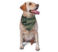 Jungle Green Camo USA Flag Dog Bandanas,Dog Bandanas Scarf Triangle Bibs Kerchief Flannel Thicken Cotton Bandana for Small Medium Large Dogs and Cats