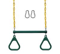 Jungle Gym Kingdom 18 Steel Trapeze Swing Bar with Rings 36 Heavy Duty Chain Swing Set Accessories