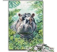 Jungle Hippo Jigsaw Puzzles for Teenagers 2000 Piece Puzzle, Challenging Game And Family Play Educational Game for Birthday, Chrismas (70x100cm)