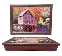 Jungle Hut Theme Wooden Lap Tray Bean Bag Cushioned, Lightweight, Laptop Browsing, TV, Writing, Drawing, Craft, Breakfast, Dinner, Food, Easy Serving Tray Home