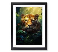 Jungle Informel Framed Print | A2 Black Framed Wall Art | Ready to Hang | Modern Landscape Picture | Living Room Bedroom Lounge Office