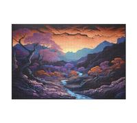 Jungle Landscape Jigsaw Puzzles for Adults & Kids 1000 Piece Wooden Puzzle Precise Interlocking Educational Game Challenge Toy (75×50cm)
