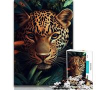 Jungle Leopard 1000 Pieces Jigsaw Puzzle For Adults Teens,Challenging Game Toys Every Piece Is Unique - Challenging Family Fun Game (38x26cm)