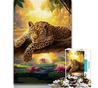 Jungle Leopard 1000 Pieces Jigsaw Puzzles For Teens And Adults,Educational Toys Is Ideal As A Gift for The Whole Family 38x26cm
