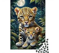 Jungle Leopard Cubs 1000 Pc Eco-Friendly Paper Puzzle Adult Hobbyists Portable Mind Decompression Fun 38x26cm/1000pcs