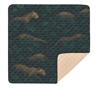 Jungle Leopard Hideaway Pattern Soft Thick Baby Playmat for Indoor Outdoor 1-Piecing Kicking Mat for Baby Toddler Infant, 50'' x 50''