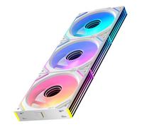 Jungle Leopard Interstellar V2 120mm PC Case Fans,Reverse Blade, Infinity Mirror Module Daisy-Chain ARGB Fan,Triple Pack Suitable for Computer Case & 360mm AIO Cooler (White Reverse)
