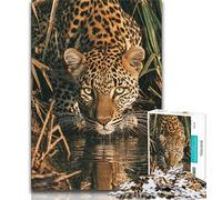 Jungle Leopard Jigsaw Puzzles for Adults 1000 Piece Puzzle,Educational Games Home Decoration Deal As Gifts for The Whole Family (38x26cm)