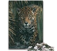 Jungle Leopard Jigsaw Puzzles for Adults Teenagers Jigsaws Puzzle,Stress Reliever Difficult Challenge Suitable for Desktop Decoration (38x26cm)