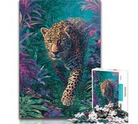 Jungle Leopard JigsawPuzzle 1000 Pieces for Adults,Challenging To Complete But Fun And Humorous with Matching Poster And Trivia Sheet 38x52cm