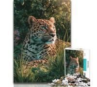 Jungle Leopard JigsawPuzzle 1000 Pieces for Adults,Decompressing Intellectual Educational Toy Birthday Present,Gifts,Wall Art (50x75cm)