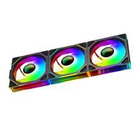 Jungle Leopard PC Fan 120 Fan Infinity Mirror Module Daisy-Chain 5V ARGB PWM Case Fans 120mm Triple Pack Suitable for Computer Case & CPU Cooling (Black Reverse)