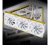Jungle Leopard PC Fan JM-V2 RS 120 Infinity Mirror Module Daisy-Chain ARGB Fan 120mm Triple Pack Suitable for Computer Case & 360mm AIO Cooler (White)