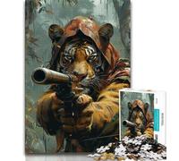 Jungle Leopard Puzzles for Teenagers Teens 1000pc Puzzle,Fun Games Every Piece Is Unique - Challenging Family Fun Game (38x26cm)