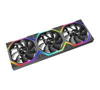 Jungle Leopard SR120 X3 Fans，120mm ARGB and PWM Case Fan，Axle Core Double Ring CD Pattern Module，Daisy-Chain 5V ARGB Fans 120mm Triple Pack Suitable for Computer Case (Black Reverse)