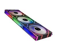 Jungle Leopard Star Stone V2 3IN1 ARGB Computer Reverse Blade Case Fans,Double Sided Infinity Mirror Design Cooling Fan, 120mm CPU Fan PWM 1850RPM 58.36CFM 2.07MMH20 HDB Fans(Black Forward-3Pack)