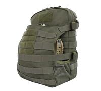 Jungle Leopard Tactical Vest Molle Hydration Pack with Helmet Pouch, Modular Water Bladder Backpack, Hunting Airsoft Gear(RG)