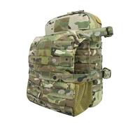 Jungle Leopard Tactical Vest Molle Hydration Pack with Helmet Pouch, Modular Water Bladder Backpack, Hunting Airsoft Gear(MC)