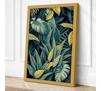 Jungle Light Botanical Canvas Wall Art Print 18x12 Inch