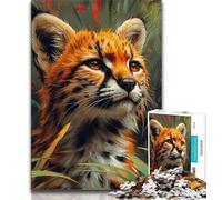 Jungle Lynx Jigsaw Puzzles for Teenagers 1000 Piece,for Educational Game Challenge Toy Unique Home Decor And Gifts 38x26cm