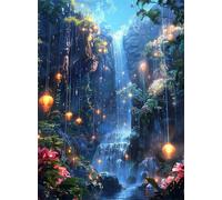 Jungle Magical Waterfall 90 Piece Jigsaw Puzzles for Adults, Fun jigsaw puzzles 90 pieces, Challenging Puzzle Perfect for Game Nights, Finished Puzzle Size is 25x20cm