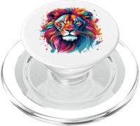 Jungle Majesty Colorful Vibrant Pop Art Lion King PopSockets PopGrip for MagSafe