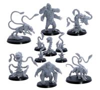 Jungle Monster Miniatures Set - 11 Creatures for DnD & Fantasy RPGs | Phase Panthers, Girallons, Man-Eating Plants, Sprouts | 28mm-65mm Scale Figures | Epic Miniatures Licensed | Resin Unpainted Model