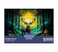 Jungle Moose Jigsaw Puzzles for Adults Gifts 1000 Piece Fun Challenging Home Decors Brainteasing Animals Jigsaw Puzzle for Adults And Kids 38x26cm/1000pcs