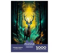Jungle Moose Jigsaw Puzzles Puzzles for Adults Kids. 1000 Piece Whimsical Challenge Toy Educational Games Home Decoration for Adults& Kids Age 14 Years Up 70x50cm/1000pcs