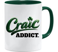 Jungle Mug | Craic Addict Funny Irish Mug | Shamrock Coffee Cup | Novelty Irish Gift for Men & Women | St Patrick's Day Mug | Celtic Humour | 11oz Ceramic