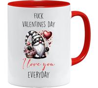 Jungle Mug | Funny Anniversary Mug for Him | I Love You Everyday Gnome Design | Romantic Mug for Husband or Boyfriend | Valentine's Day | Ceramic 11oz, Red