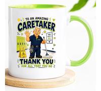 Jungle Mug | Thank You Caretaker Mug | School Caretaker Gift | Appreciation Present for School Staff | End of Term Leaving Thank You | Ceramic Coffee Mug 11oz