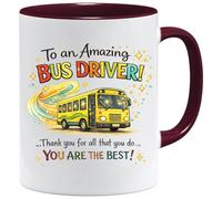 Jungle Mug | Thank You Gift Amazing Bus Driver Design | Cute Appreciation Coffee Cup | Presents for Women, School Transport Staff, Classroom Team Support and End of Term Keepsake