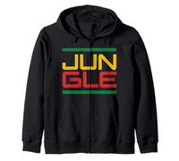 Jungle Music, Love DNB, Drum & Bass Raver, Junglist Raving Zip Hoodie