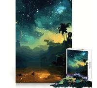 Jungle Night Sky Hard Jigsaw Puzzle for Adults 1000 Pieces Think Smart Serene Game Family Game Perfect Decor (50x75cm)