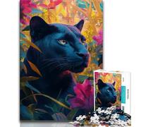 Jungle Panther Jigsaw Puzzles for Teenagers 1000 Piece,Challenging Game And Family Play with Fully Interlocking Randomly Shaped Pieces (38x26cm)