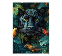 Jungle Panther Parrot Jigsaw Puzzle, 1000 Pcs For Adults
