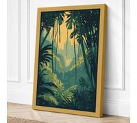 Jungle Paradise Tropical Canvas Wall Art Print 18x12 Inch