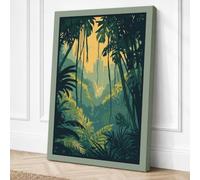 Jungle Paradise Tropical Canvas Wall Art Print 36x24 Inch