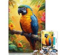 Jungle Parrot 1000 Piece Jigsaw Puzzle for Adults And Teenagers,Quiz Game Wall Decoration Unique Birthday And Xmas Gifts 38x26cm