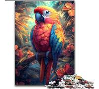 Jungle Parrot 1000 Piece Jigsaw Puzzles, for Educational Game Challenge Toy Birthday Present, Gifts, Wall Art (26x38cm)
