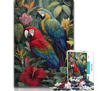 Jungle Parrot Jigsaw Puzzles for Adults 1000 Piece,Help The Brain Exercise Addictive Toys to Cultivate Patience Suitable for Couples 38x26cm
