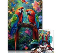 Jungle Parrot Jigsaws Puzzles 1000 Pieces for Teenagers Gifts,Challenging Game And Family Play Wall Decoration Unique Birthday And Xmas Gifts 38x52cm