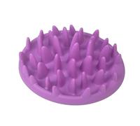 Jungle Pattern Slow Feed Pet Bowl, Plastic Puzzle Dish for Dogs and Cats to Encourage Slower Eating(Purple)