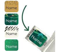 Jungle Personalised Name Stickers for Kids - Waterproof Dishwasher Safe Labels for School Items, Lunch Boxes, Bottles & Shoes
