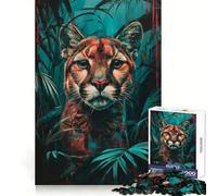 Jungle Puma 1000 Piece Jigsaw Puzzles for Adults Unwind Game Snug Cut Playful Challenge Wall Accent (38x26cm)