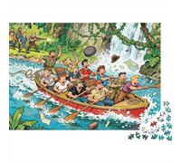 Jungle River Boat Escape Wooden Jigsaw Puzzle Waterproof 1000 Piece Puzzles for Adults Challenging And Brainteasing Home Decoration