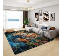 Jungle Rug for Kids Bedroom - Tiger Rug, Jungle Animal Rugs for Living Room Bedroom, Washable Non Slip Soft Small Carpet, Patterned Area Rugs & Home Decor 40x60 cm