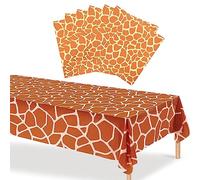 Jungle Safari Animals Party Tablecloth and Napkins Set,21P Giraffe Print Party Tableware Set Table Decorations, Plastic PVC Tablecover and Serviettes for Kids Jungle Safari Zoo Animals Party Supplies