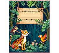 Jungle safari ruled book: A Wild and Whimsical Composition Notebook for Kids